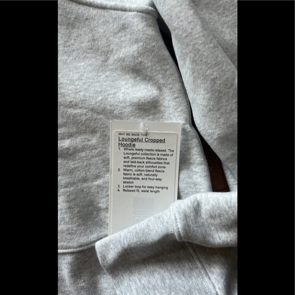 ❤️LULULEMON LOUNGEFUL CROPPED HOODIE/JACKET-HEATHERED ULTRA LIGHT GREY-10/12❤️ - Picture 12 of 16
